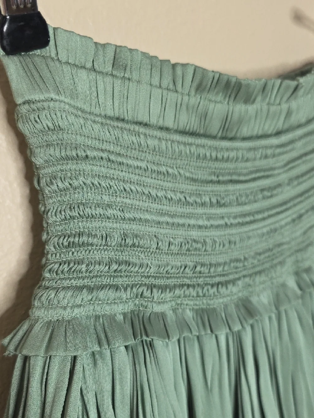 RESET Silky Amore Skirt Sage Green Women Size Sm Smocked Coquette Dainty Tiered